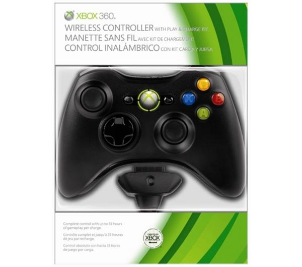 Главное изображение Беспроводной джойстик Microsoft Wireless Controller + Charge Kit /черный/ для Xbox360