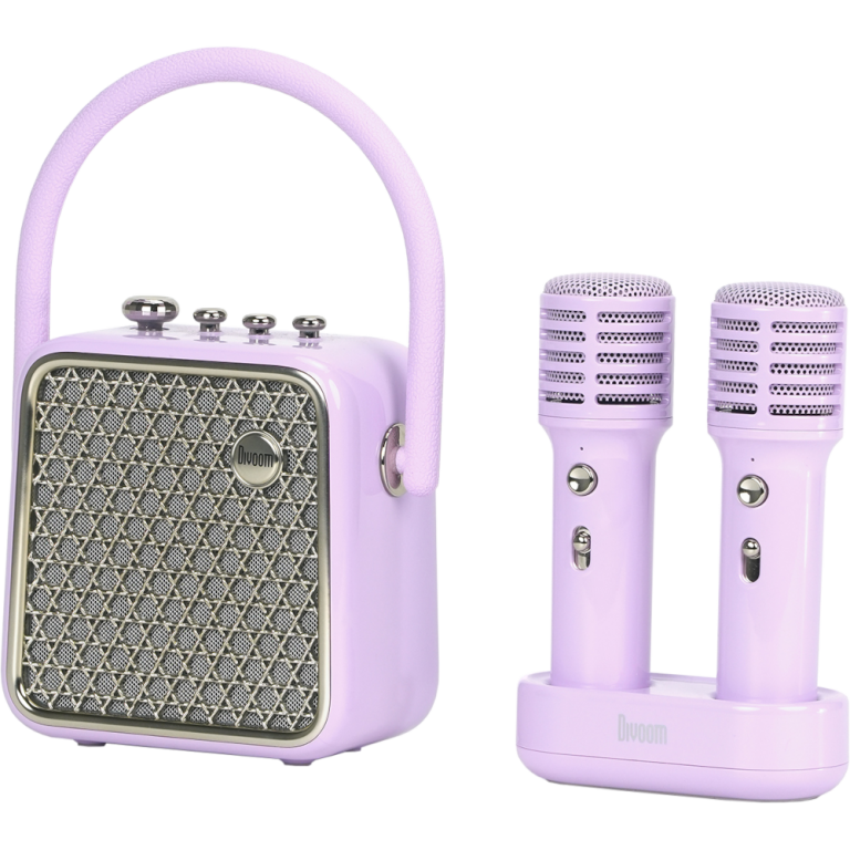 Главное изображение Портативная bluetooth караоке-колонка с двумя микрофонами Divoom Songbird-SE (лаванда)