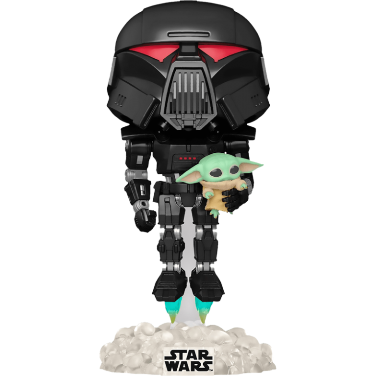 Главное изображение Фигурка Funko POP! Star Wars: Mandalorian: Dark Trooper with Grogu (GW) #488