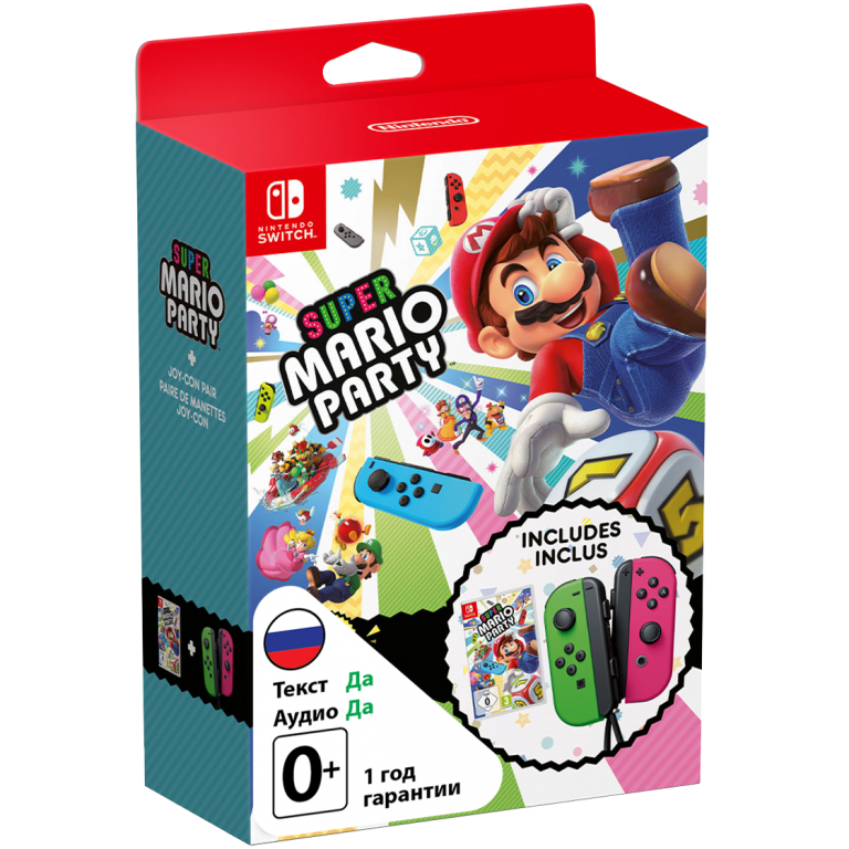 Главное изображение Joy-Con Bundle (Neon Green/Neon Pink) + игра Super Mario Party для Switch