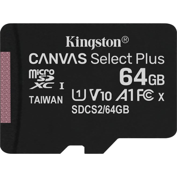 Главное изображение Карта памяти MicroSD 64GB Kingston Canvas Select Plus (100 Mb/s) + SD адаптер для Switch