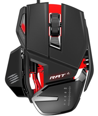 Главное изображение Игровая мышь Mad Catz RAT 4 Gaming Mouse - Black/Red проводная оптическая  для PC