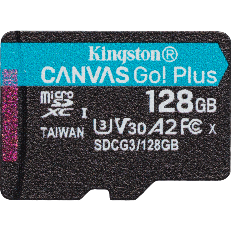Главное изображение Карта памяти MicroSD 128GB Kingston Class 10 Canvas Go Plus UHS-I U3 V30 A2 (170/70 Mb/s) + SD адаптер для Switch