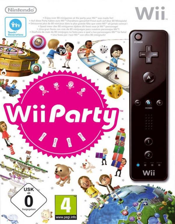Главное изображение Nintendo Wii Remote (черный) + игра Wii Party для Wii