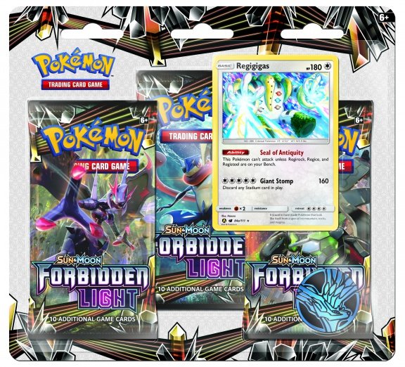 Главное изображение Pokémon Sun & Moon «Forbidden Light». Набор «3 бустера + Промо-карта Regigigas + Монета»