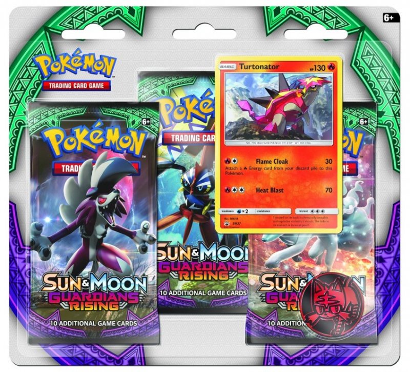 Главное изображение Pokemon Sun & Moon Guardians Rising. Набор 3 бустера + Промо-карта Turtonator + Монета 