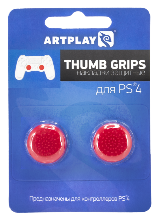 Главное изображение PS 4 Накладки Artplays Thumb Grips защитные на джойстики геймпада (2 шт) красные для Ps4