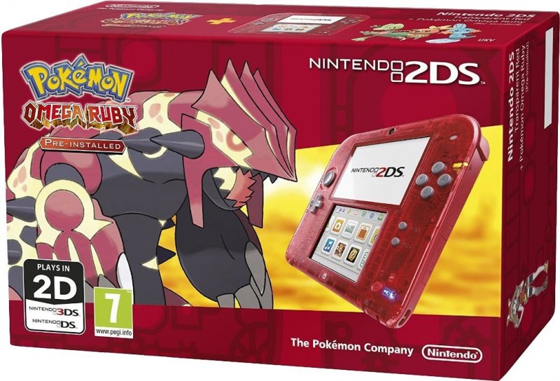 Главное изображение Nintendo 2DS (прозрачная красная) + игра Pokemon Omega Ruby (РОСТЕСТ) <small>(3ds)</small>