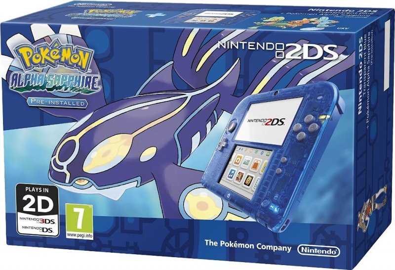 Главное изображение Nintendo 2DS (прозрачная синяя) + игра Pokemon Alpha Sapphire (РОСТЕСТ) <small>(3ds)</small>