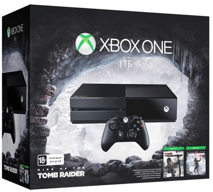 Главное изображение Microsoft Xbox One 1Тб + игры «Tomb Raider» и «Rise of Tomb Raider» (без Кинекта) (РОСТЕСТ) <small>(XboxOne)</small>
