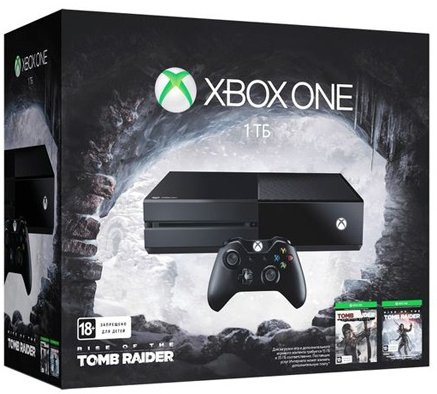 Главное изображение Microsoft Xbox One 1Тб + игры «Tomb Raider» и «Rise of Tomb Raider» (без Кинекта) (РОСТЕСТ) <small>(Xboxone)</small>