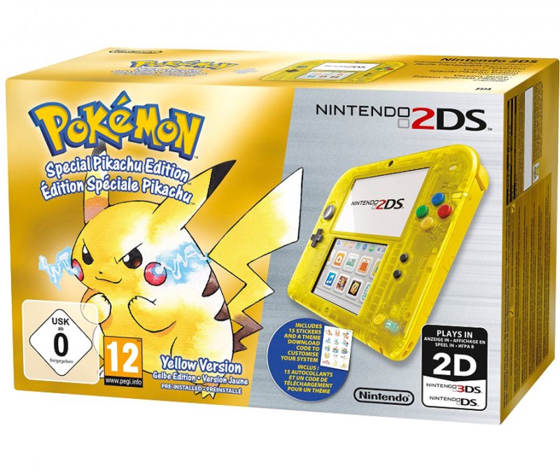 Главное изображение Nintendo 2DS (прозрачный желтый) + Pokémon Yellow Ограниченное издание (РОСТЕСТ) <small>(3ds)</small>