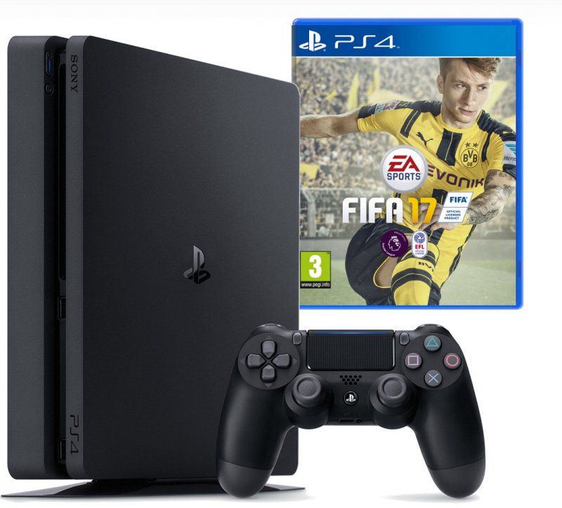 Главное изображение Sony PlayStation 4 Slim 1TB POCTECT, черная (CUH-2008B) + игра FIFA 17 <small>(PS4)</small>
