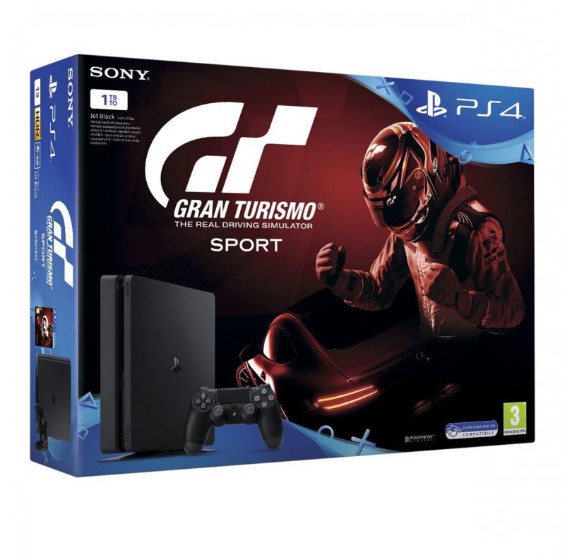 Главное изображение Sony PlayStation 4 Slim 1TB EUROTEST чёрная (CUH-2116B) + Gran Turismo Sport <small>(Ps4)</small>