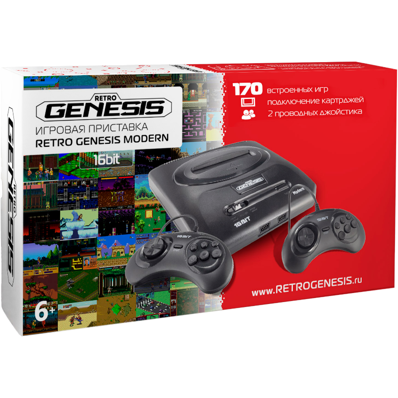 Главное изображение Приставка 16 bit Retro Genesis Modern + 170 игр + 2 проводных геймпада <small>(Retro)</small>