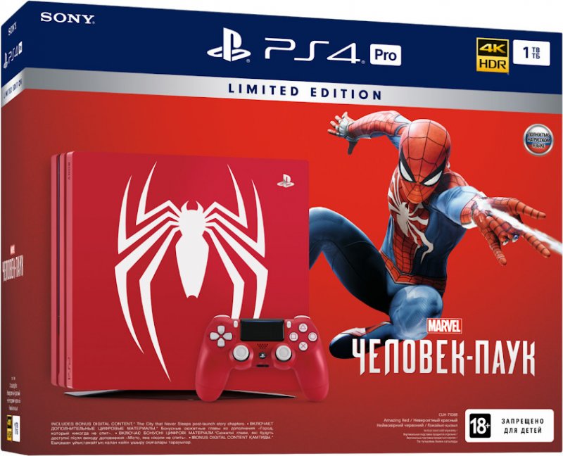 Главное изображение Sony PlayStation 4 Pro 1TB, Limited Edition Spider-Man Bundle <small>(Ps4)</small>