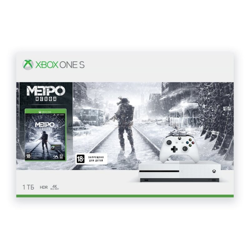 Главное изображение Microsoft Xbox One S 1TB, белый + Metro: Exodus [Метро: Исход] <small>(Xboxone)</small>