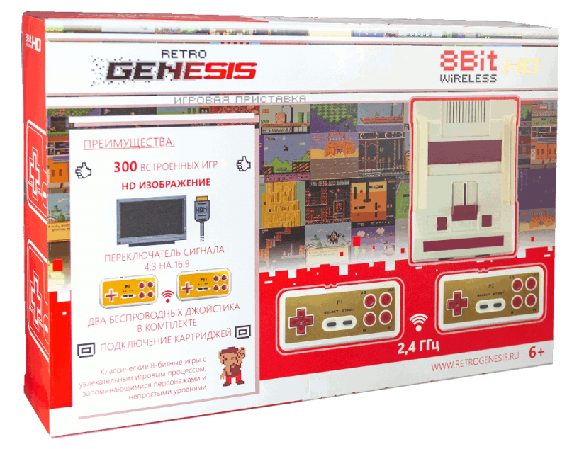 Главное изображение Retro Genesis 8 Bit 300 игр (HDMI кабель, 2 беспроводных джойстика) <small></p><p>(Retro)</small>