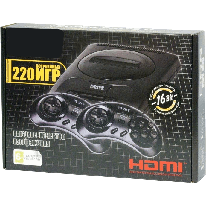 Главное изображение Игровая приставка 16 bit Super Drive 2 HDMI (220 игр) <small>(Retro)</small>
