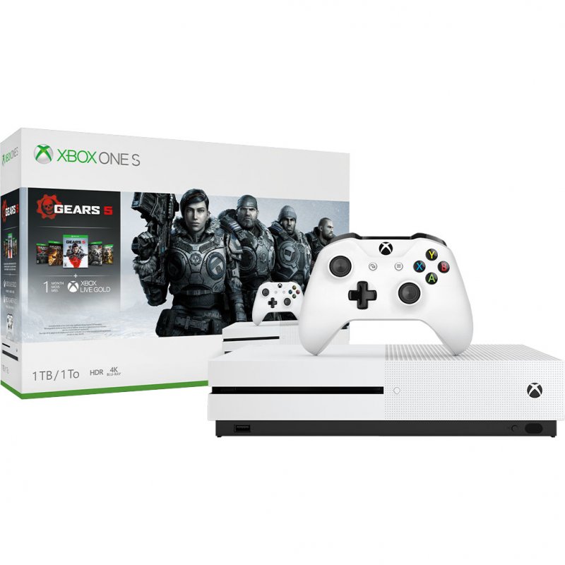 Главное изображение Microsoft Xbox One S 1TB, белый (РОСТЕСТ) + игра Gears 5 <small>(Xboxone)</small>