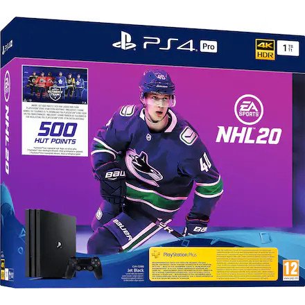 Главное изображение Sony PlayStation 4 Pro 1TB, чёрная (CUH-7216) NHL 20 Bundle (без игры) <small>(Ps4)</small>