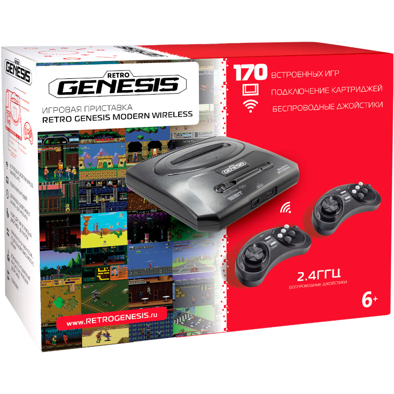 Главное изображение Приставка 16 bit Retro Genesis Modern + 170 игр + 2 беспроводных геймпада (ZD-02A) <small>(Retro)</small>