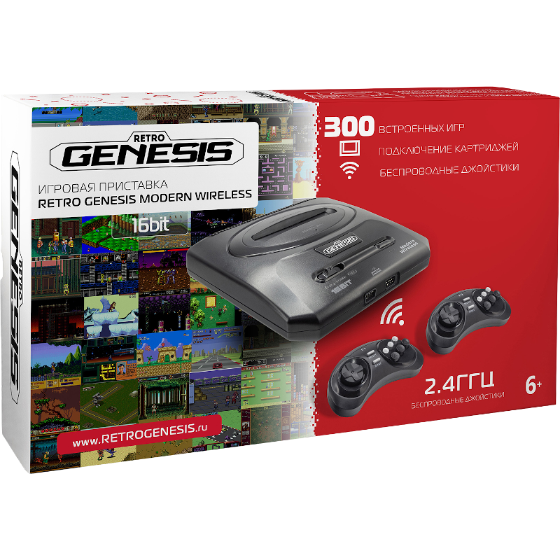 Главное изображение Приставка 16 bit Retro Genesis Modern Wireless (ZD-02c) + 300 игр <small>(Retro)</small>