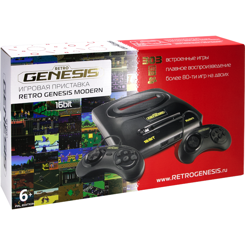 Главное изображение Приставка 16 bit Retro Genesis Modern (PAL Edition) + 303 игры + 2 проводных геймпада (DN-05b) <small>(Retro)</small>