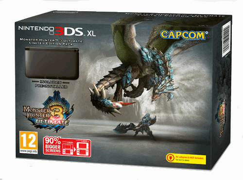Главное изображение Nintendo 3DS XL HW Black /чёрная/ (РОСТЕСТ) + Monster Hunter 3 Ultimate <small>(3ds)</small>