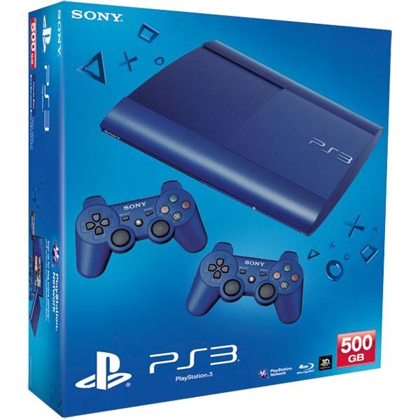 Главное изображение Sony PlayStation 3 Premium 500 GB Blue + 2 DualShock Blue <small>(Ps3)</small>