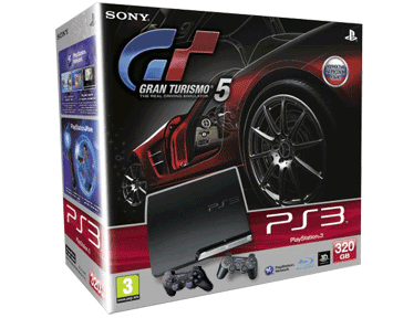 Главное изображение Sony PlayStation 3 Slim 320Gb + дополнительный джойстик Dualshock /черный/ + Gran Turismo 5 (рус.) <small>(Ps3)</small>