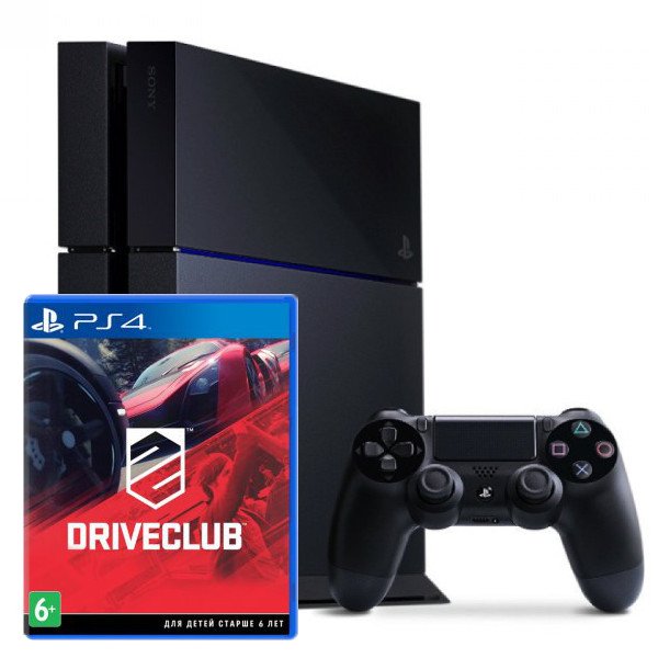 Главное изображение Sony PlayStation 4 500Гб РОСТЕСТ, черная (PS4 RUS) + DriveClub <small>(Ps4)</small>