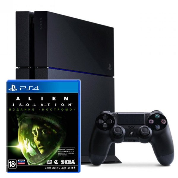 Главное изображение Sony PlayStation 4 500Гб РОСТЕСТ, черная (PS4 RUS) + Alien: Isolation. Nostromo Edition <small>(Ps4)</small>