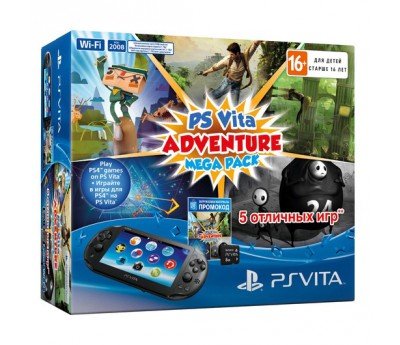 Главное изображение Sony PlayStation Vita Slim (PS Vita Model 2008) + 5 игр Mega Pack Adventure + карта памяти 8 GB <small>(Psvita)</small>