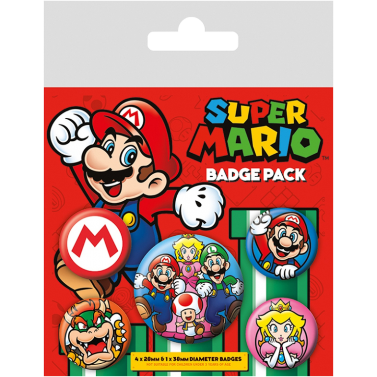 Главное изображение Набор значков Super Mario (5 шт.)