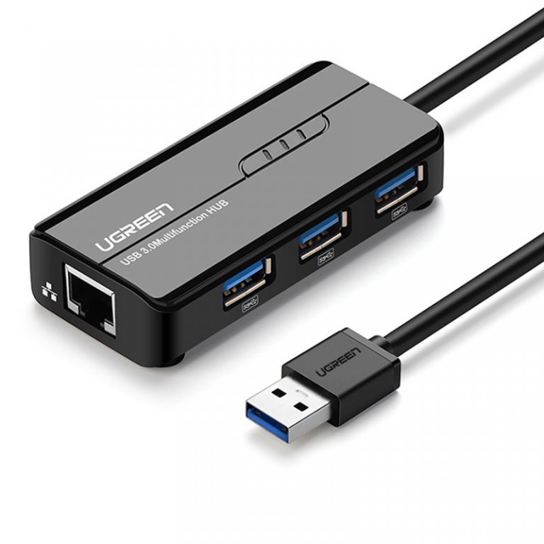 Главное изображение Ugreen USB 3.0 hub + LAN Adapter (Б/У) для Pc