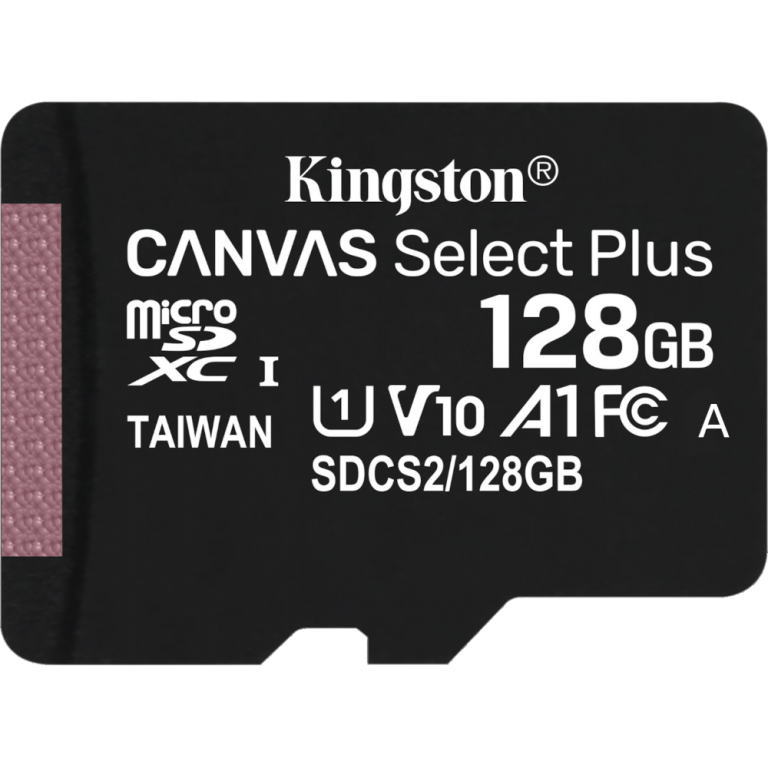 Карта памяти MicroSD 128GB Kingston Canvas Select Plus (100 Mb/s) + SD адаптер