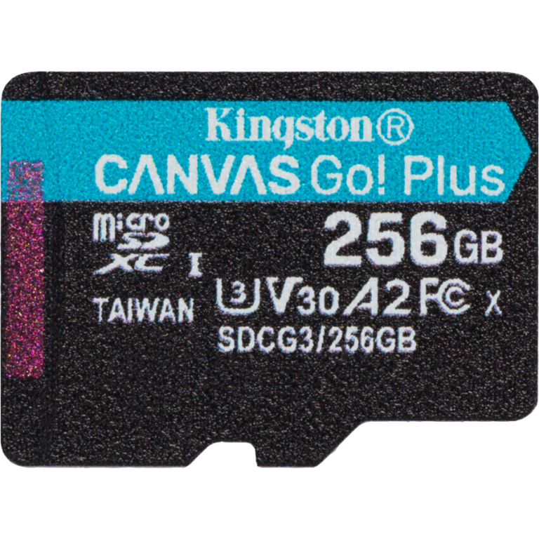 Карта памяти MicroSD 256GB Kingston Class 10 Canvas Go Plus UHS-I U3 V30 A2 (170/70 Mb/s)