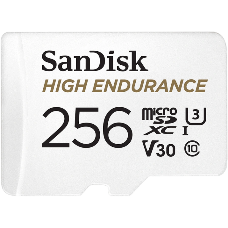 Карта памяти MicroSDXC 256GB SanDisk Class 10 High Endurance Video Monitoring Card UHS-I U3 V30 (100 Mb/s) + SD адаптер