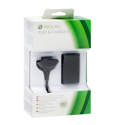Microsoft Xbox360 Play and charge kit (NUF-00002) /черный/ (Б/У)