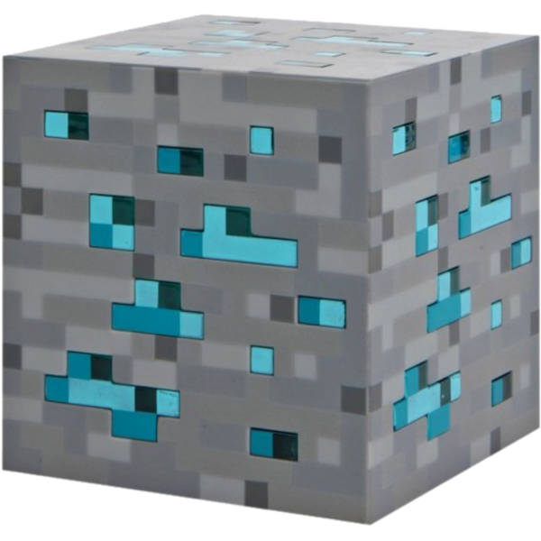 MineCraft Light Up Diamant Ore Blue Stone