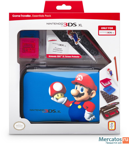 Набор аксессуаров Pack Mario 3DS XL (чехол синий)