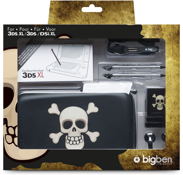 Набор аксессуаров Pack Pirate 3DS XL (чехол с черепом и костями)