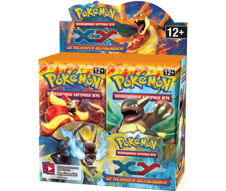 Коллекционная карточная игра Pokémon XY. Двойной блистер “Огненная вспышка' 36 бустеров по 10 карт