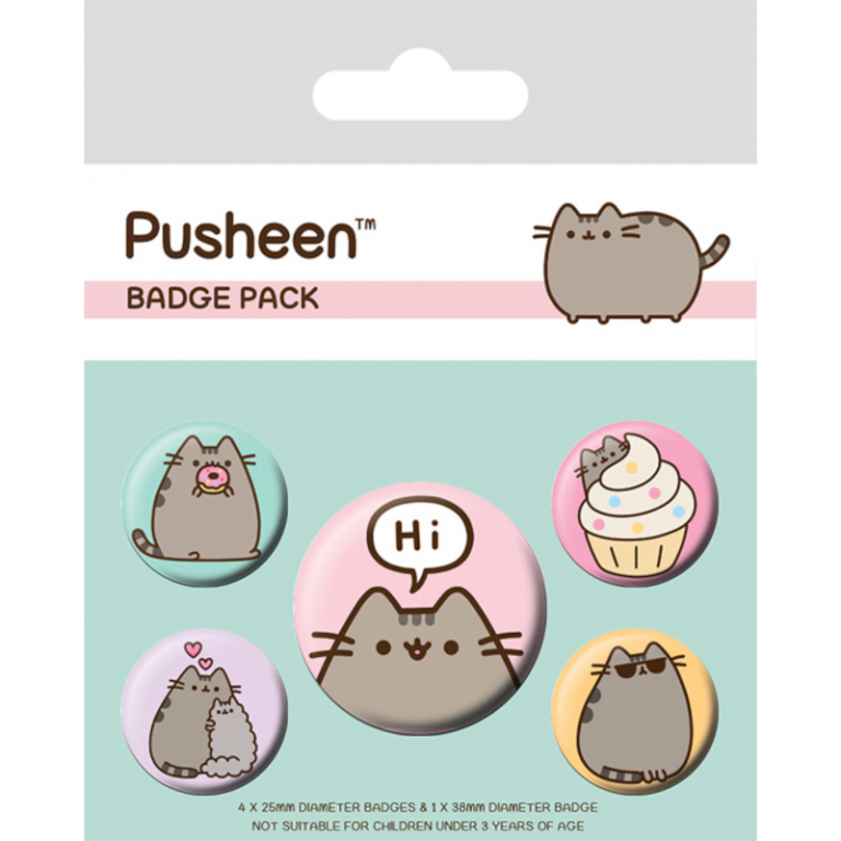 Значки Pusheen (Pusheen Says Hi) 5 шт.
