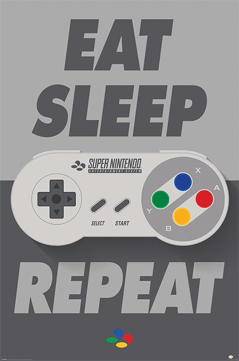 Постер Pyramid Maxi Poster: Nintendo (Eat Sleep SNES Repeat)