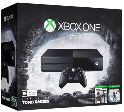 Microsoft Xbox One 1Тб + игры Tomb Raider и Rise of Tomb Raider (без Кинекта) (РОСТЕСТ)
