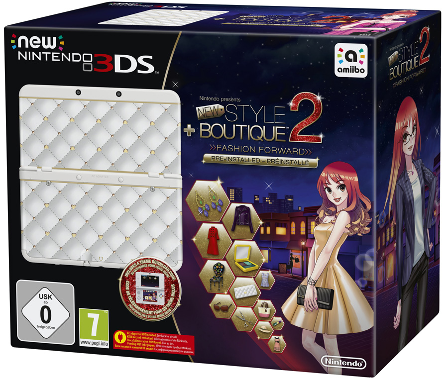 New Nintendo 3DS (белая) + игра New Style Boutique 2: Fashion Forward