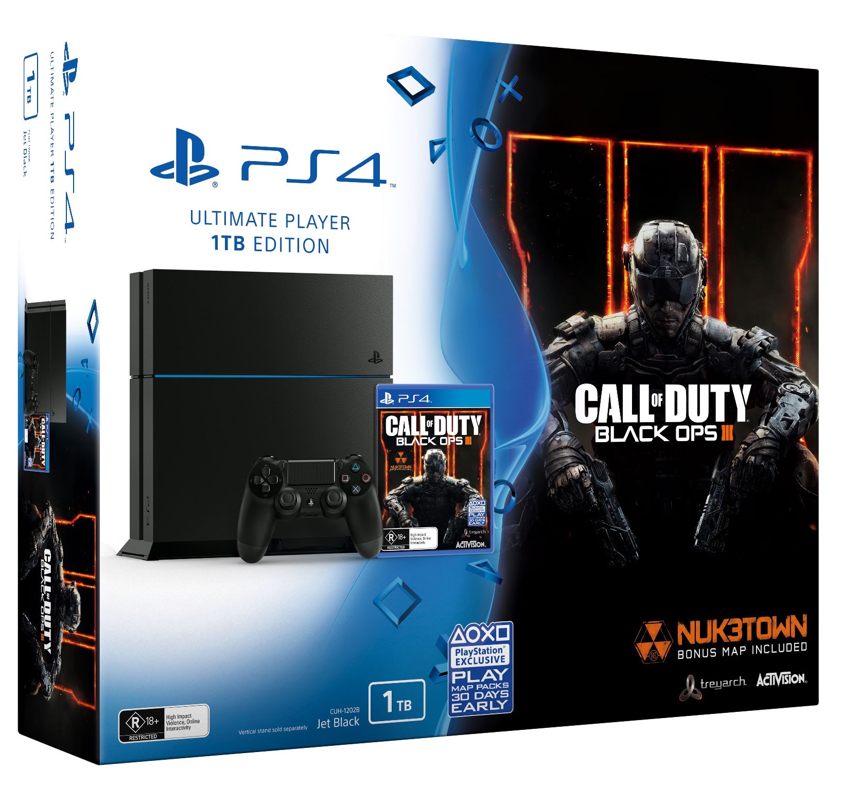 Sony PlayStation 4 1ТБ (CUH-1208B) (РОСТЕСТ) + игра Call of Duty: Black Ops 3 (PS4 RUS)