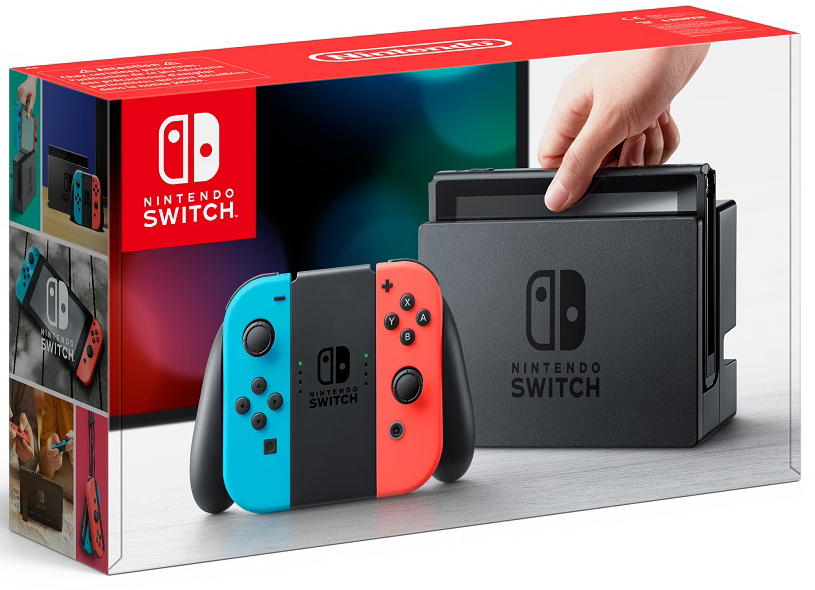 Nintendo Switch (неоновый красный/неоновый синий)
